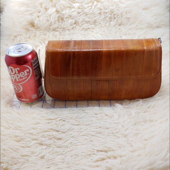 MODA SPANA Eel Skin Clutch/Purse, Tan - Picture 15 of 16